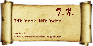 Tárnok Nándor névjegykártya